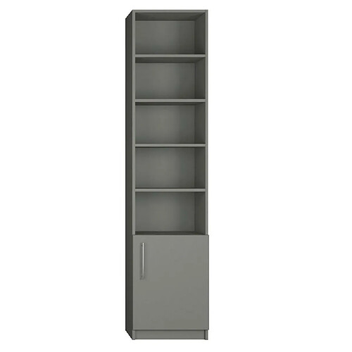 Inside 75 Armoire de rangement avec grande niche + 1 petite porte coloris gris graphite mat largeur 50 cm