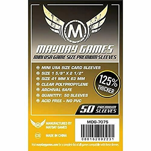 MAYDAY gAMES Pochettes Premium Taille Jeu Mini USA Taille 41mm X 63mm