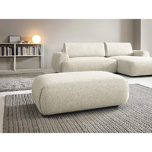 Vente-Unique Pouf en tissu texturé beige MONELIA