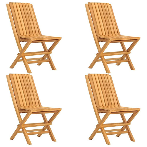 Maison Chic Lot de 4 Chaises de jardin,Fauteuil d'extérieur pliantes 47x47x89 cm bois massif teck -MN67499