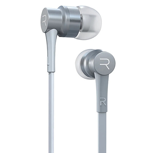 Wewoo Écouteurs argent pour iPhone, Galaxy, Sony, HTC, Huawei, Xiaomi, Lenovo et autres Smartphones stéréo intra-auriculaires avec fil + MIC, Support mains libres,