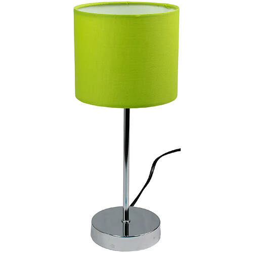 Corep Lampe a poser tactile touch pied metal abat jour vert anis luminaire moderne