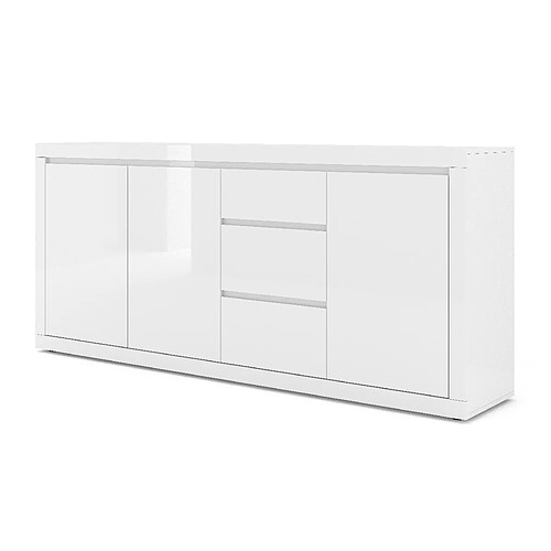 BIM FURNITURE Commode Bello Bianco IV 195 cm Buffet Blanc mat / Blanc brillant