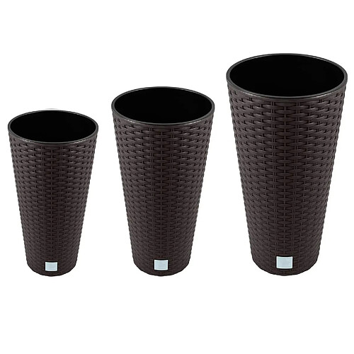 WellHome PROSPERPLAST Set 3 pot haut avec dépôt Rato Tubus (8 / 15,5 / 27 L) anthracite