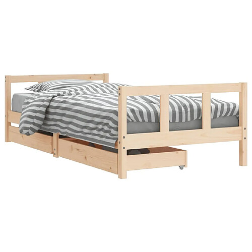 Maison Chic Lit d'Enfant Chambre - Cadre de lit pour enfants et tiroirs 90x190 cm bois de pin massif -MN10871