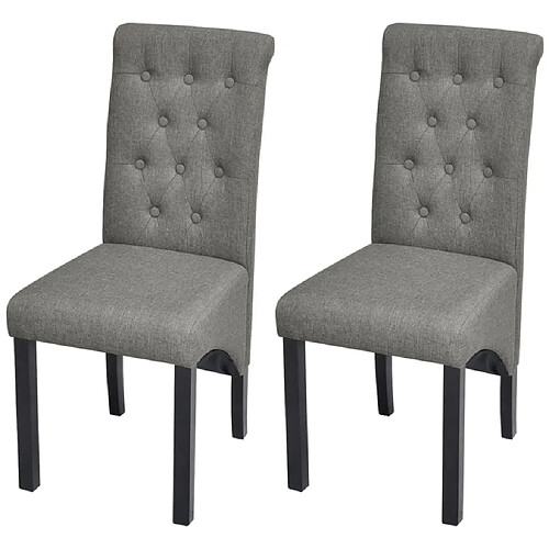 Maison Chic Lot de 2 Chaises à manger,Chaise pour cuisine,Solide Structure gris clair tissu -MN95832