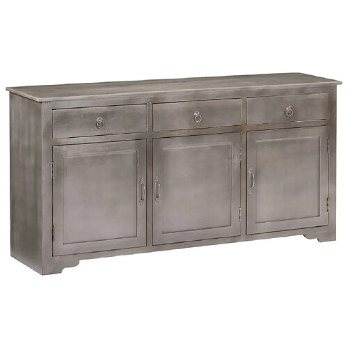 vidaXL Buffet Gris 160x40x80 cm Bois de manguier massif