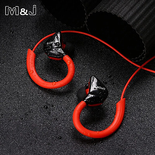 GUPBOO M&J G3 Sport Running Écouteurs Mémoire Fil Étanche IPX5 Écouteurs Intra-auriculaires avec Micro Écouteurs de Musique Mobi