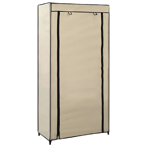 Maison Chic Armoire à Chaussures avec housse,Meuble de Rangement à Chaussures Crème 58x28x106 cm Tissu -MN42775