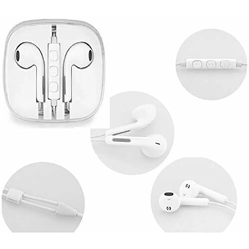 kit pieton + ecouteur + micro ozzzo blanc pour apple watch 38mm