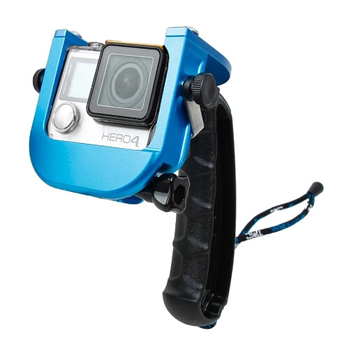 Wewoo Stabilisateur bleu pour GoPro HERO4 / 3 + P4 Trigger Handheld Grip CNC Métal Bâton Monopod Mount