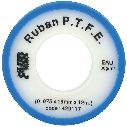 Ruban P.T.F.E PVM L. 12m l. 19mm Ep.75microns