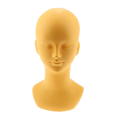 Modèle de tête de mannequin de maquillage de tête de mannequin d'affichage de perruque de PVC pour le chapeau de chapeau en verre jaune