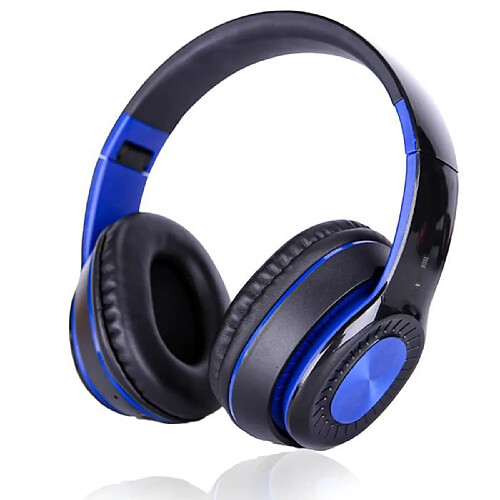 Tech Discount TD® Casque Bluetooth pliable sans fil L'appel Bluetooth 5.0 prend en charge les lecteurs de cartes MP3, FM et TF (bleu