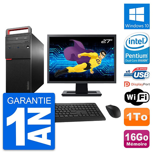 PC Tour Lenovo M700 Ecran 27" Intel G4400 RAM 16Go Disque 1To Windows 10 Wifi · Occasion