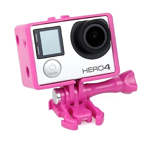 Wewoo Cadre de protection Magenta pour GoPro Hero 4 / 3+ / 3 Boîtier de BacPac Frame