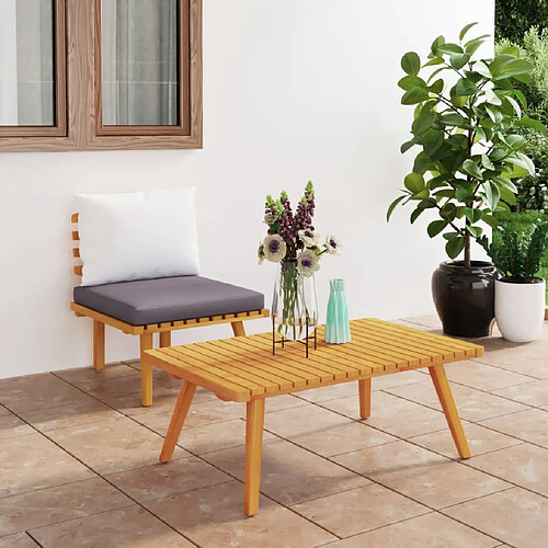 vidaXL Salon de jardin 2 pcs avec coussins Bois d'acacia solide