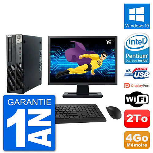 PC Lenovo M92p SFF Ecran 19" Intel G630 RAM 4Go Disque 2To Windows 10 Wifi · Occasion