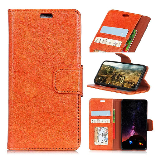 Etui en PU rupture de nappa Orange pour votre Samsung Galaxy A7 (2018)