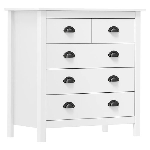 vidaXL Buffet Hill Blanc 79x40x80 cm Bois de pin solide