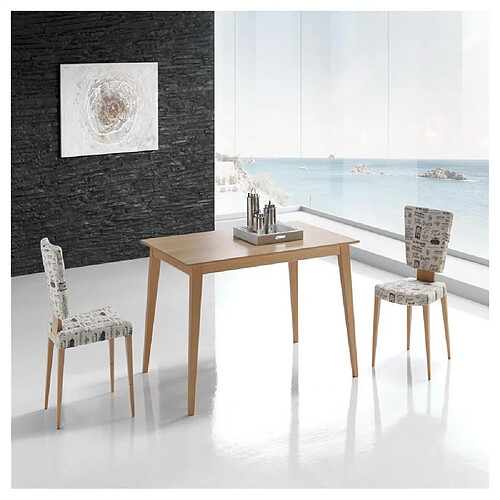 Inside 75 Table repas extensible NORDIC 8 couverts 160/230x90cm pieds bois plateau chêne naturel