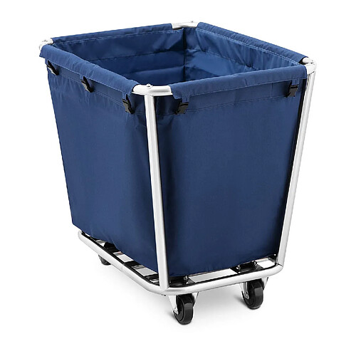 Helloshop26 Chariot à linge sale panier à sur roulettes (volume : 300 litres, 4 roulettes, cadre en acier inoxydable, sac en plastique (PVC)) 14_0004378