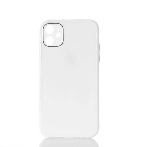 WE Coque de protection GLASS APPLE IPHONE 11 Blanc: Effet vernis contour mat anti-chocs anti-rayures - rigide