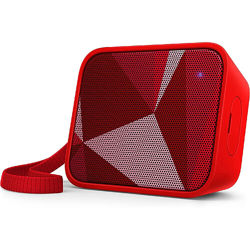 Chrono Mini haut-parleur Bluetooth portable Philips BT110 (résistant aux éclaboussures, batterie de 8 heures)(Rouge)