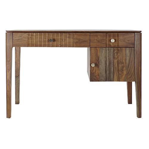 Pegane Bureau en Sheesham coloris naturel - Longueur 115 x Hauteur 76 x Profondeur 45 cm