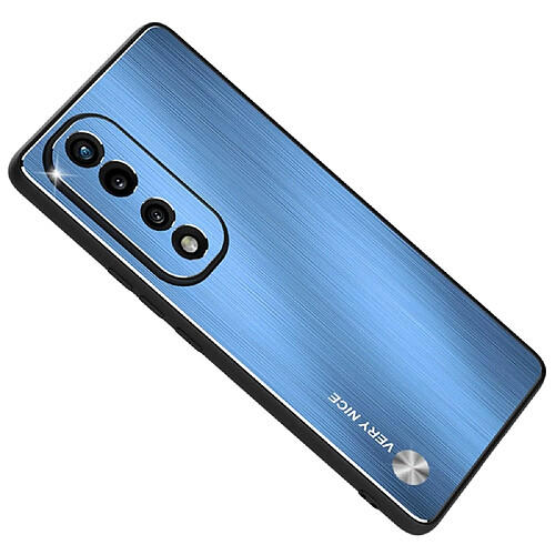 Coque en TPU + alliage d'aluminium brossé, anti-empreintes digitales pour votre Honor 70 Pro 5G - bleu