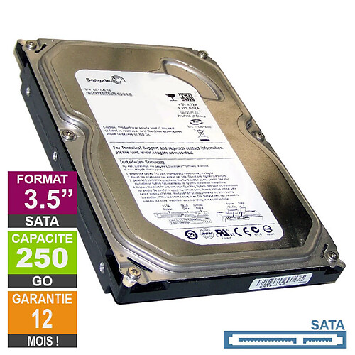 Seagate Technology Disque Dur 250Go SATA 3.5 Seagate Barracuda ST250DM000 7200rpm 16Mo · Reconditionné