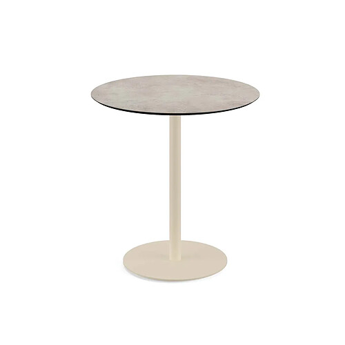 Materiel Chr Pro Urban table de bistrot avec piètement sable + plateau HPL aspect bois Ø70 cm - Veba