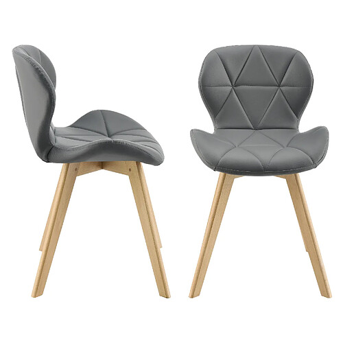 Lot de 2 Chaises Älmhult Similicuir 81 x 57 x 49 cm Gris [en.casa]