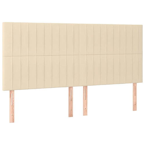 Maison Chic Lot de 4 Têtes de lit design pour chambre - Décoration de lit Crème 80x5x78/88 cm Tissu -MN91826