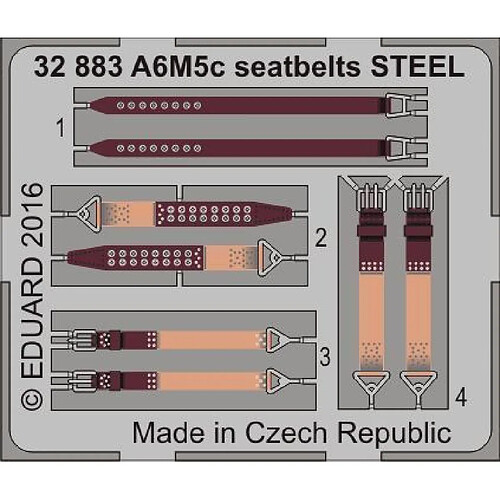 A6M5c seatbelts STEEL for Hasegawa - 1:32e - Eduard Accessories