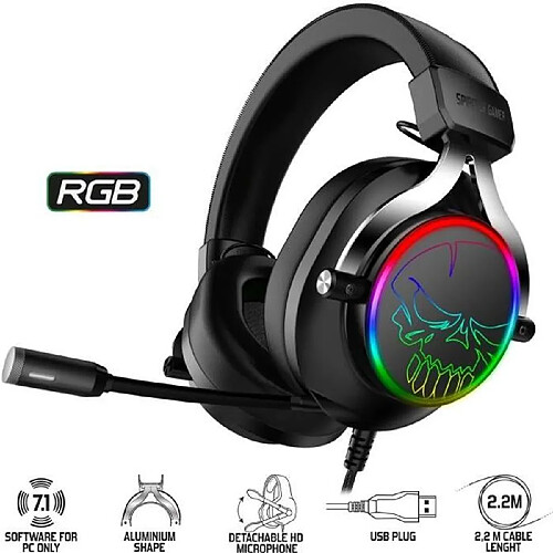 Spirit of Gamer Casque RGB XPERT H600 7.1 Virtuel sur PC et compatible Switch, PS5 / PS4, XBOX SERIES X|S / XBOX ONE