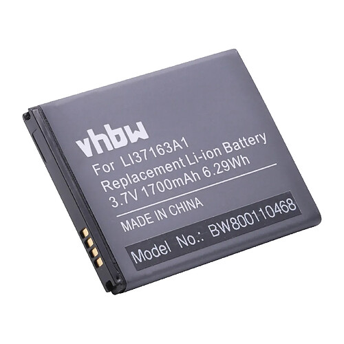 vhbw Li-Ion Batterie 1700mAh (3.7V) pour téléphone, smartphone Medion Life E4502, P4013 comme LI37163A1, LI3716U.