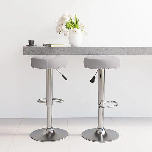 vidaXL Tabourets de bar lot de 2 gris tissu