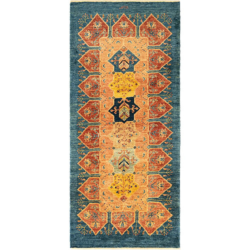 Vidal Tapis de couloir en laine 212x94 bleu Kashkuli