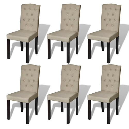 vidaXL Chaises à manger lot de 6 poil de chameau tissu