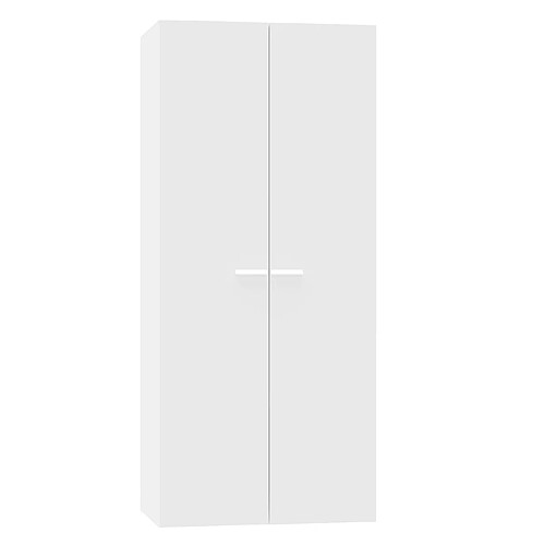 Pegane Armoire placard / meuble de rangement coloris blanc - Hauteur 180 x Longueur 79 x Profondeur 52 cm