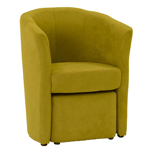 But Fauteuil cabriolet et pouf CLAYTON tissu Soro jaune