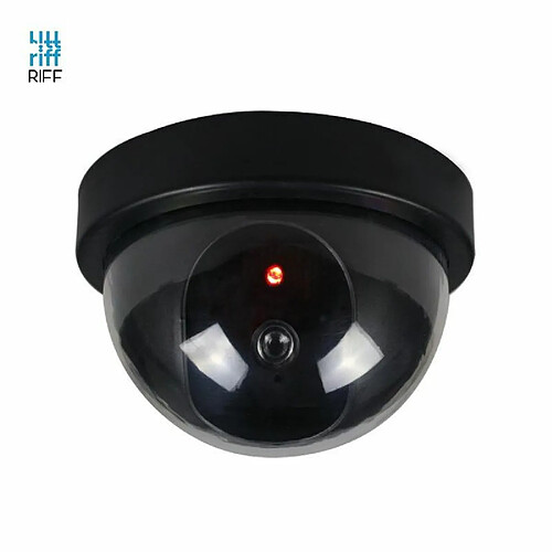 Riff RF-SC1 CCTV Fausse caméra factice de sécurité extérieure pour la maison avec lumière rouge clignotante 2 piles AA Noir