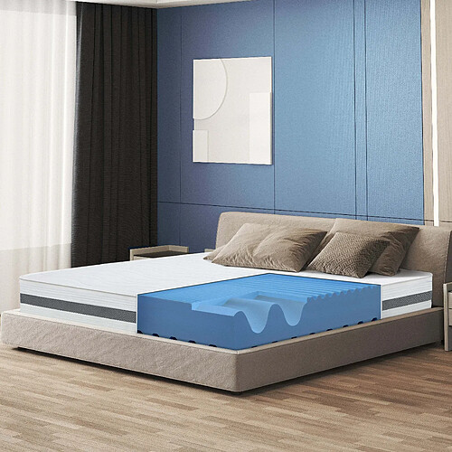 The White Stone Matelas Double175x220 à mémoire de forme orthopédique | Hauteur 20 cm | Made in Italy