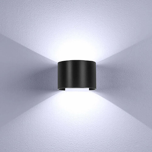 Stoex 12W Applique Murale Led Interieur Lampe de Mur Blanc Froid Moderne Decoration Noir pour Chambre Bureau Salon Salle de bain Couloir