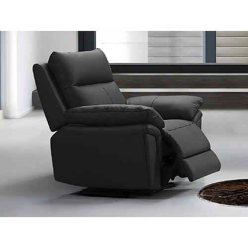 Vente-Unique Fauteuil relax en cuir de buffle PAKITA - Noir