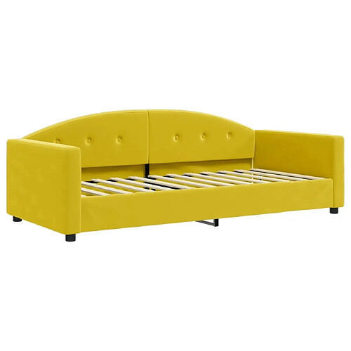 Maison Chic Lit de jour, Lit de repos pour Salon Chambre,Canapé-lit,Lit d'invité jaune 90x200 cm velours -MN39752