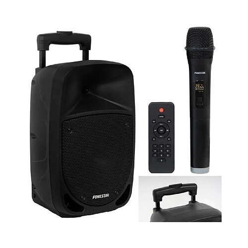 ENCEINTE SONO PORTABLE 8’’ PRO PARTY KARAOKE BLUETOOTH USB FM MSD + MICRO MAIN SANS FIL + TELECOMMANDE MEGABASS TWS