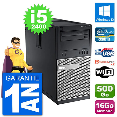 PC Tour Dell 7010 Intel Core i5-2400 RAM 16Go Disque Dur 500Go Windows 10 Wifi · Occasion