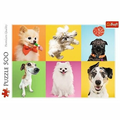 Trefl- Puzzle de 500 pièces, Chiens Animals & Dogs & Funny, 37378, Multicolore